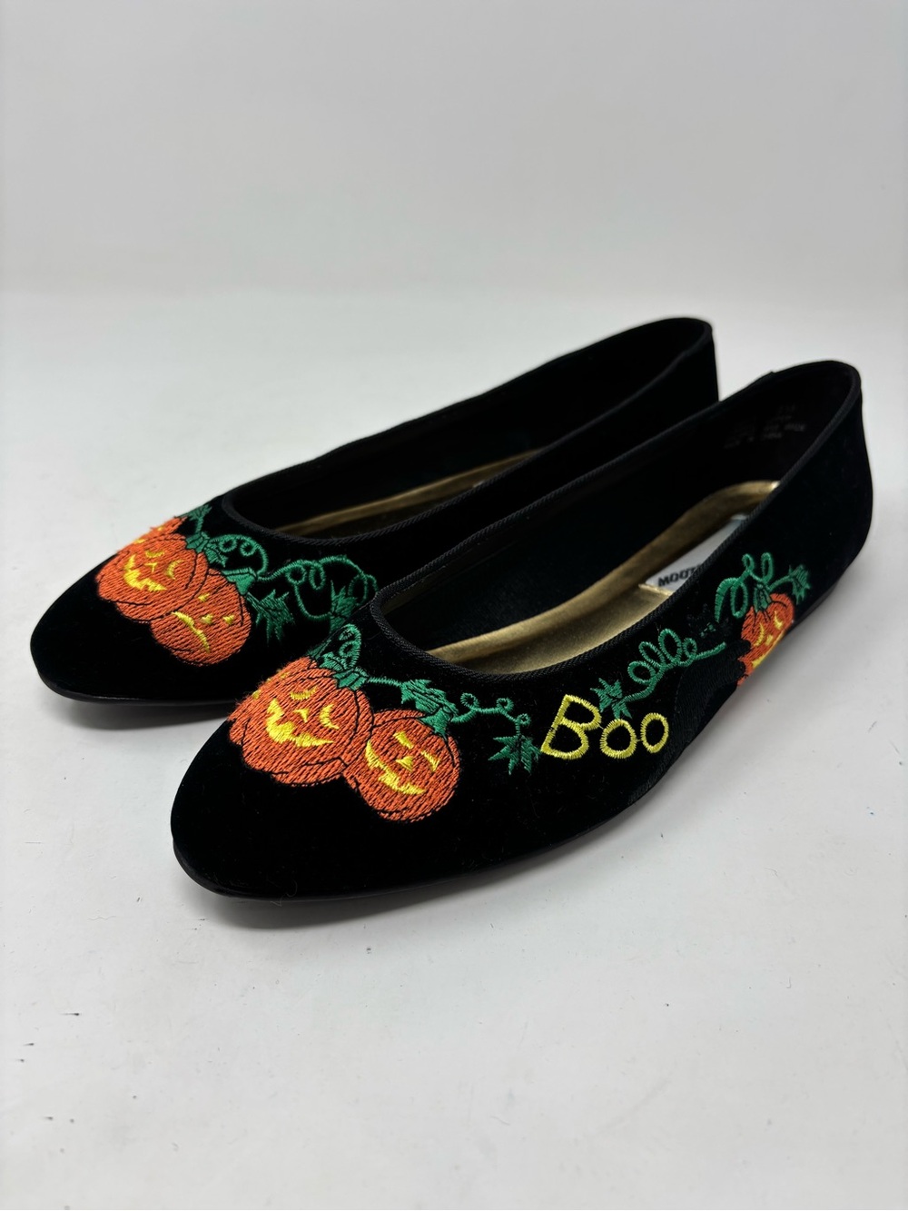 Vintage Mootsies Tootsies Halloween pumpkin velvet flats 90’s size 9 NWOT